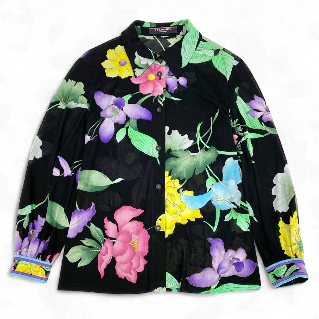 3k19《美品》 LEONARD FASHION レオナール 長袖シャツ シアーシャツ