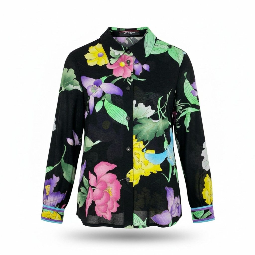 3k19《美品》 LEONARD FASHION レオナール 長袖シャツ シアーシャツ