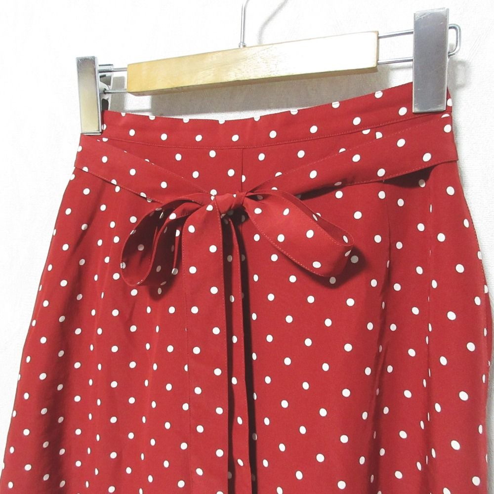 美品 PINK HOUSE ピンクハウス ドット ロングスカート レッド