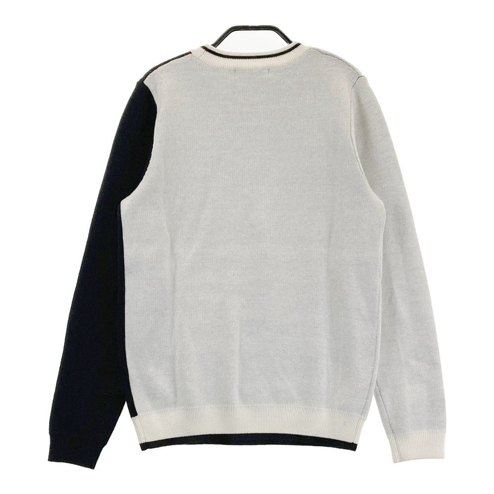 キャロウェイ★ウール混 ニット ダブルジップ ジャケット ホワイト×ピンク M CALLAWAY キャロウェイ ニットジャケット ウール混 ホワイト系 M