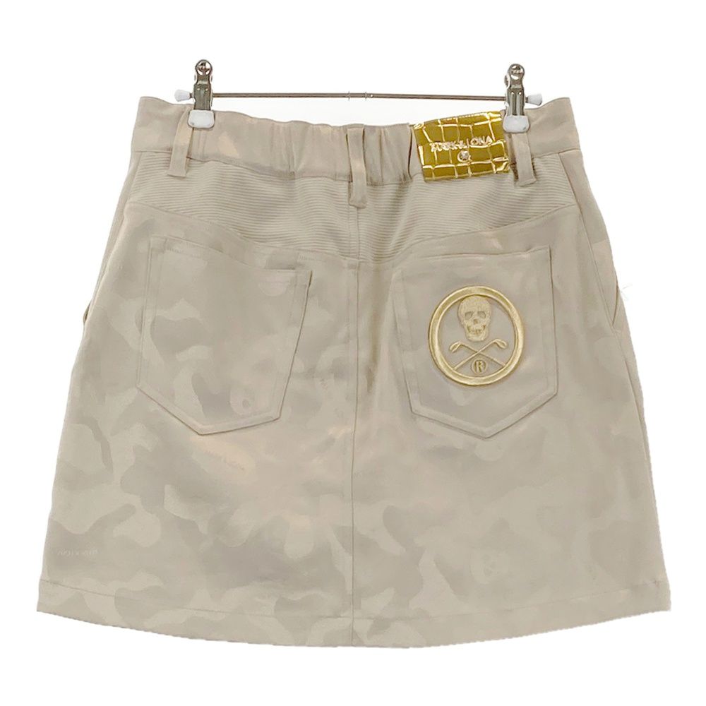 美品☆MARK＆LONA ☆カモフラスカート MARK&LONA マークアンドロナ スカート 白 カモフラ スカル 総柄