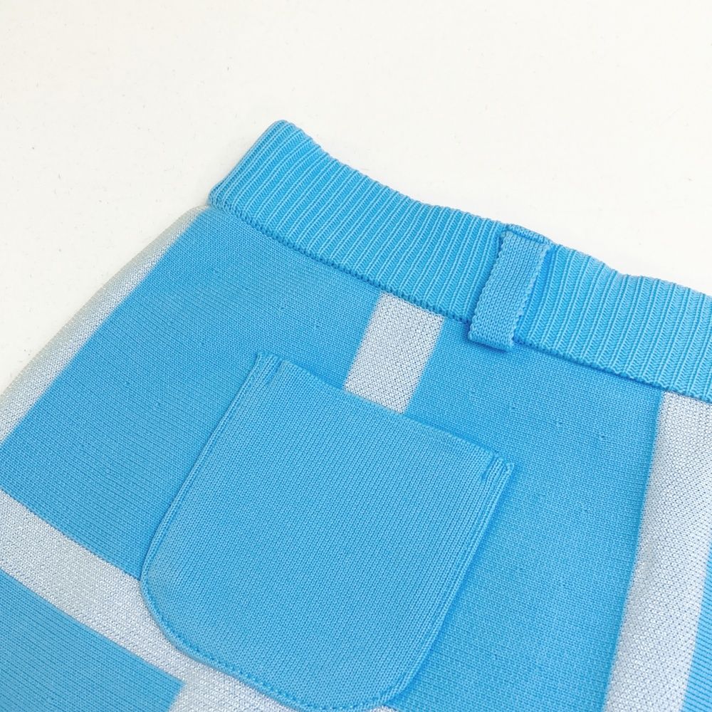 サイズ：38 ARCHIVIO アルチビオ ; ニットスカート チェック柄 ブルー