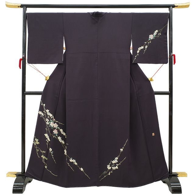 結婚式 「佐藤 潤」 極上縮緬地 本加賀友禅 黒留袖（正絹）仕立上り＜D634＞ 新古品】 訪問着 着物 未使用 フォーマル 正絹 加賀友禅 佐藤潤 作