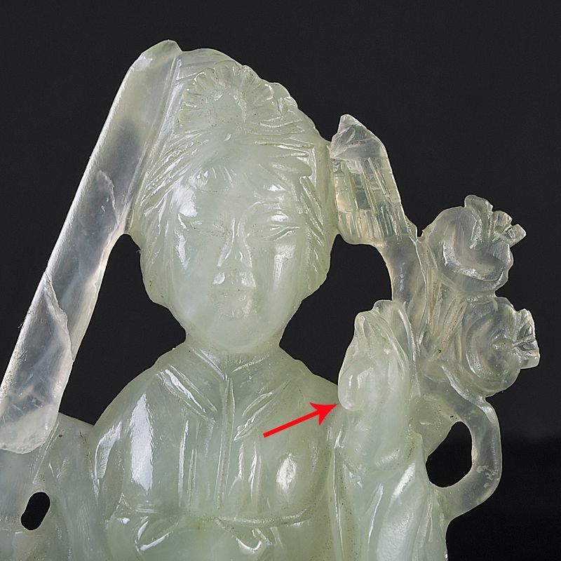 中国玉石の彫刻置物 中国 玉石岫玉彫刻 仕女像 置物 唐木台付 N S343 - メルカリ