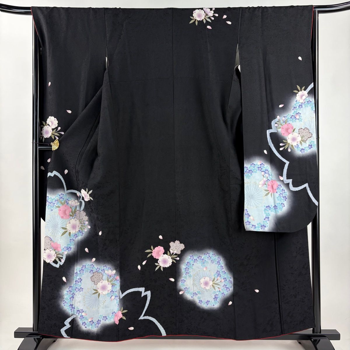 SO-228☆正絹 絞り 中振袖セット6点 桜柄❣️ 身丈166㎝ 裄66.8㎝ r1661-f-1.jpg