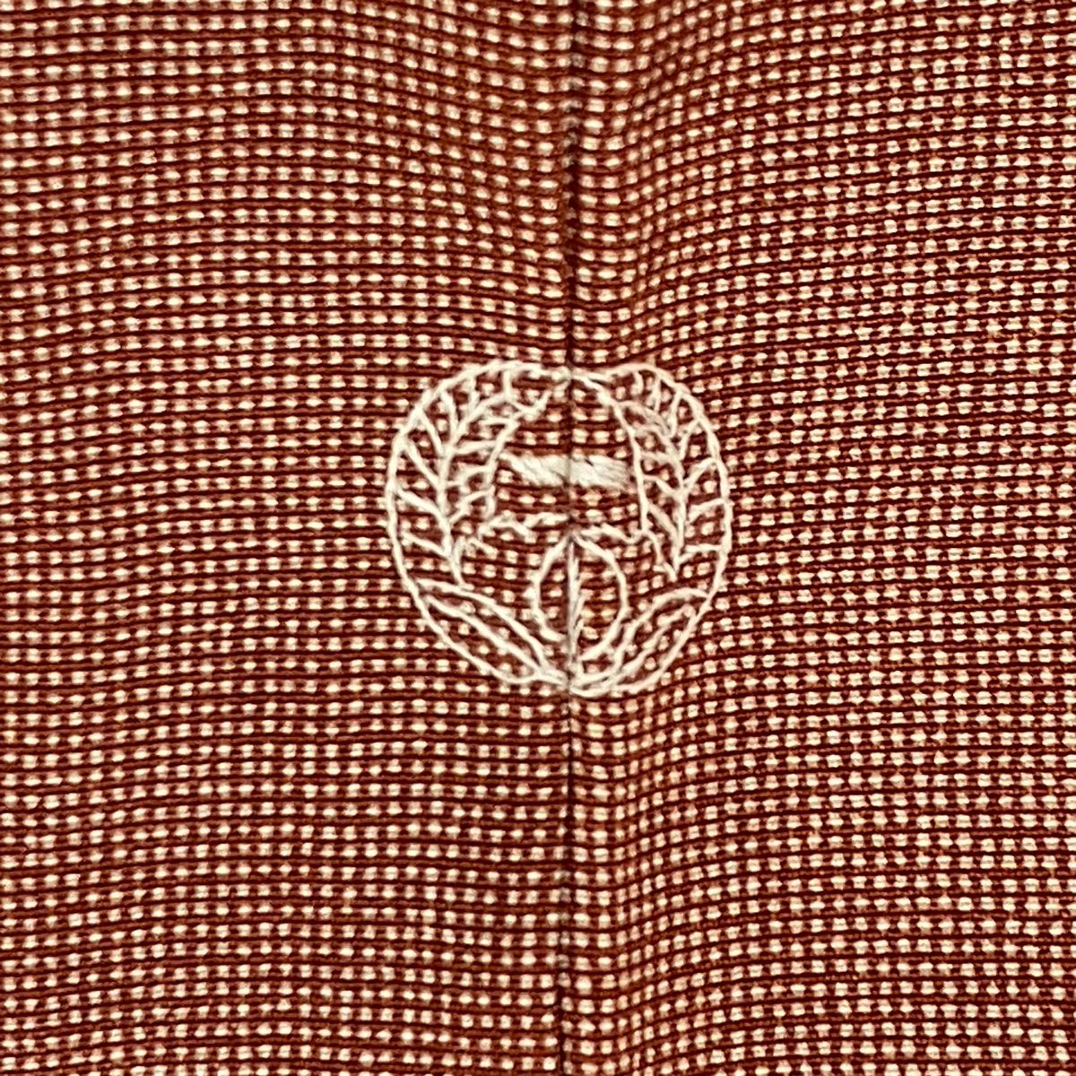 江戸小紋 身丈151cm 裄丈63cm S 袷 落款 角通し 赤茶 正絹 秀品 一つ紋