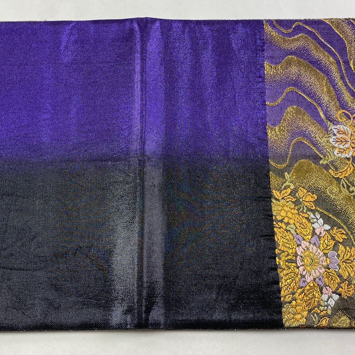 袋帯 秀品 華文 向かい鳥 箔 金糸 紫 六通 正絹 【中古】 - メルカリ