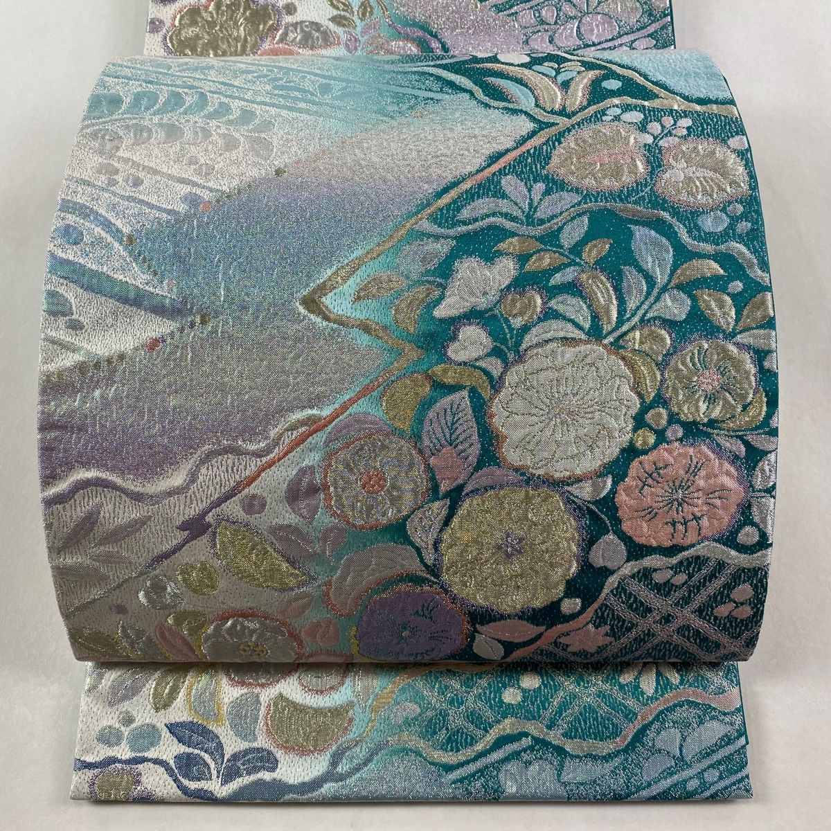 袋帯 秀品 辻が花柄 流水 箔 緑 全通 正絹 【中古】 - メルカリ