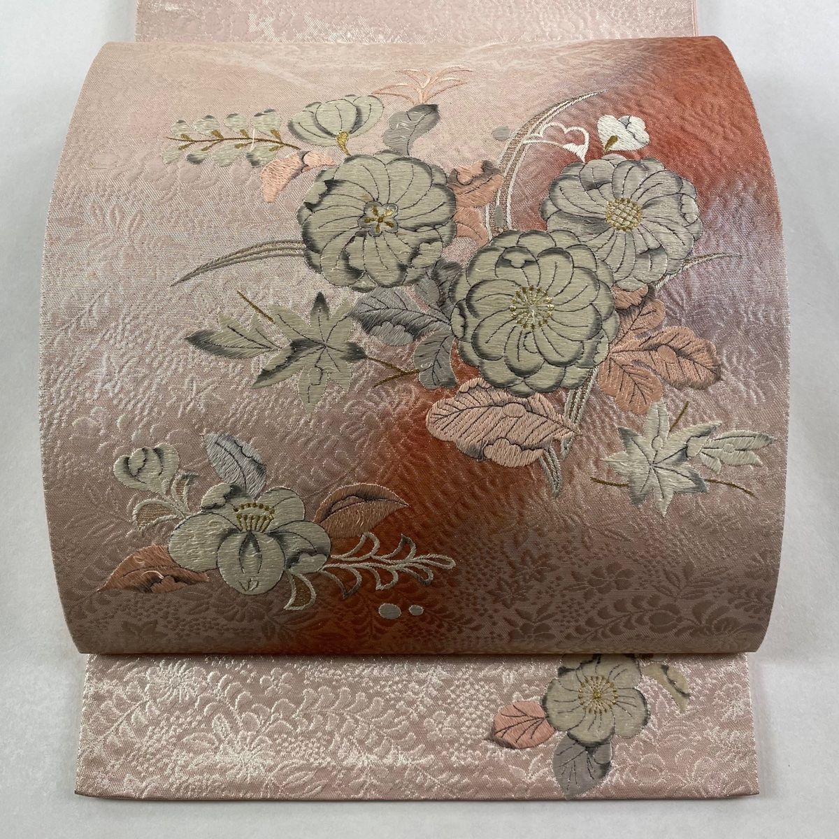 袋帯 秀品 辻が花 霞 刺繍 箔 ピンク お太鼓柄 正絹 【中古】 - メルカリ