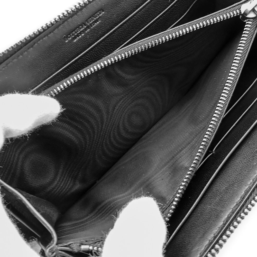 美品✨ ボッテガヴェネタ イントレチャート パイソン ラウンド 長財布 ブラック BOTTEGA VENETA 【未使用】ボッテガヴェネタ イントレチャート