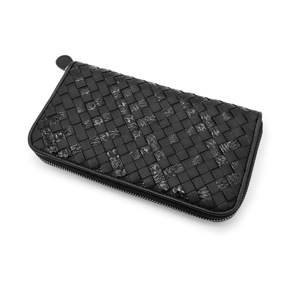 ボッテガべネタ 長財布 ラウンドファスナー イントレチャート パイソン 黒 ボッテガヴェネタ 長財布 ラウンドファスナー イントレチャート