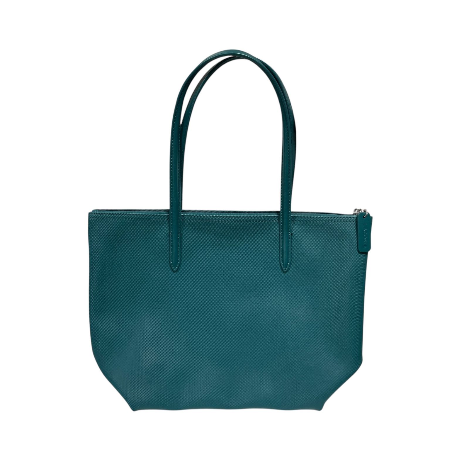 ◇ラコステ LACOSTE PVCトート エメラルド グリーン系 (約)縦25cm×横