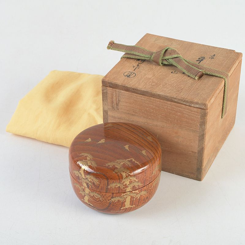 茶道具 漆塗 遠山 平棗 在銘 共箱 V S345 - メルカリ