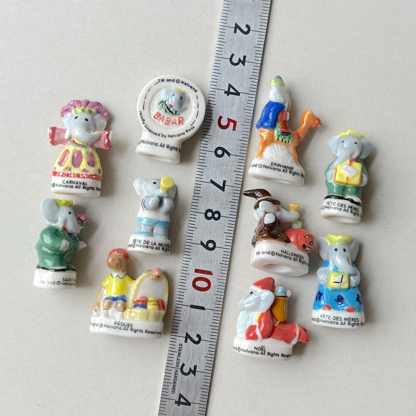 ゾウのババール　お洒落な小鳥　おまとめ　フェーブ　フランス　新品　陶器 ゾウのババール お洒落な小鳥 おまとめ フェーブ フランス 新品 陶器