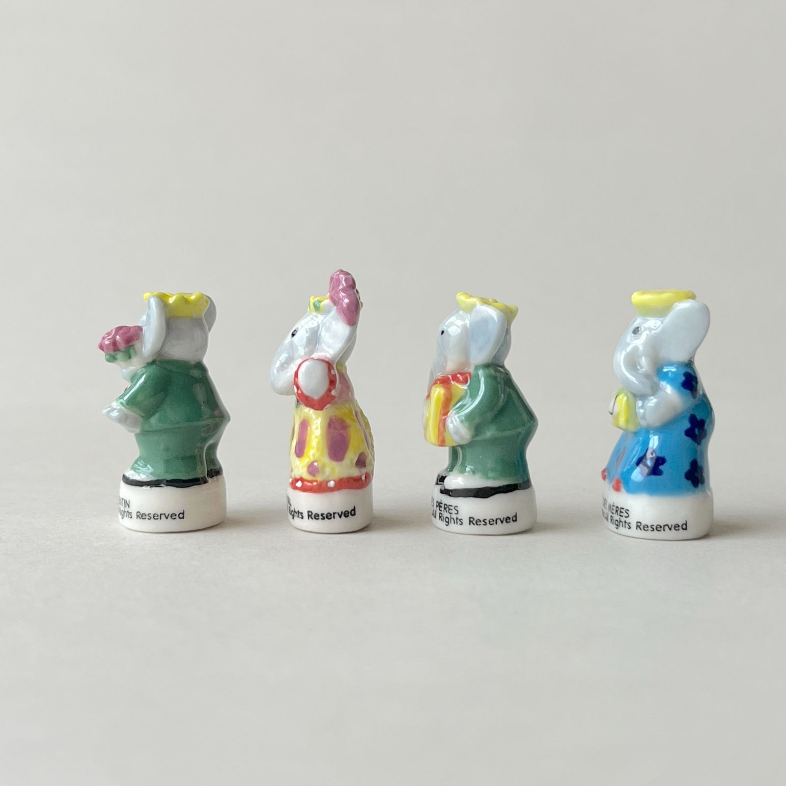 ゾウのババール　お洒落な小鳥　おまとめ　フェーブ　フランス　新品　陶器 ゾウのババール お洒落な小鳥 おまとめ フェーブ フランス 新品 陶器