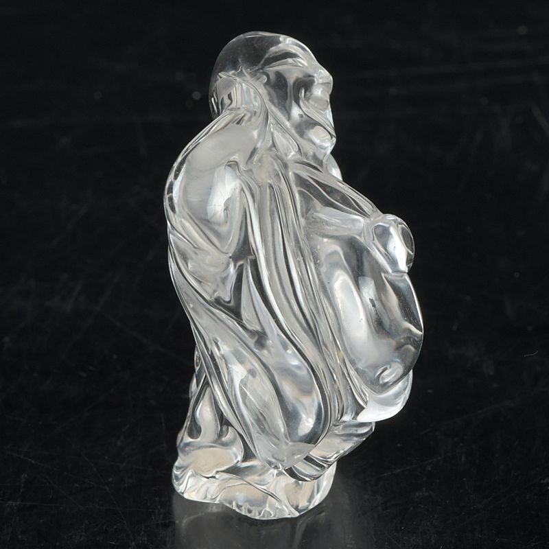 #伝統工芸士　保山作　水晶彫刻 布袋像 台座付き 伝統工芸士 保山作 水晶彫刻 布袋像 台座付き 伝統工芸士 保山作