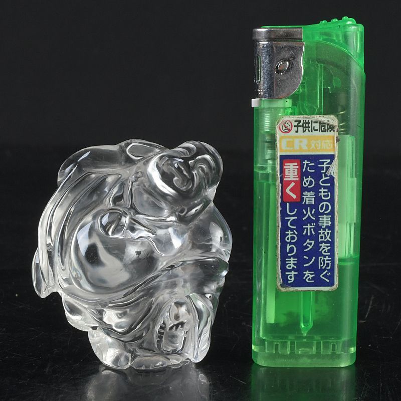 仏教美術 本水晶彫刻 布袋像 仏像 置物 V S346 - メルカリ