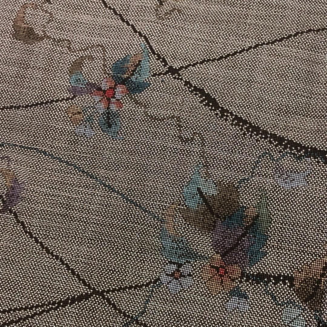 本場大島紬 カタス9マルキ 茶泥染 花模様 蔦 K-5543 - メルカリ