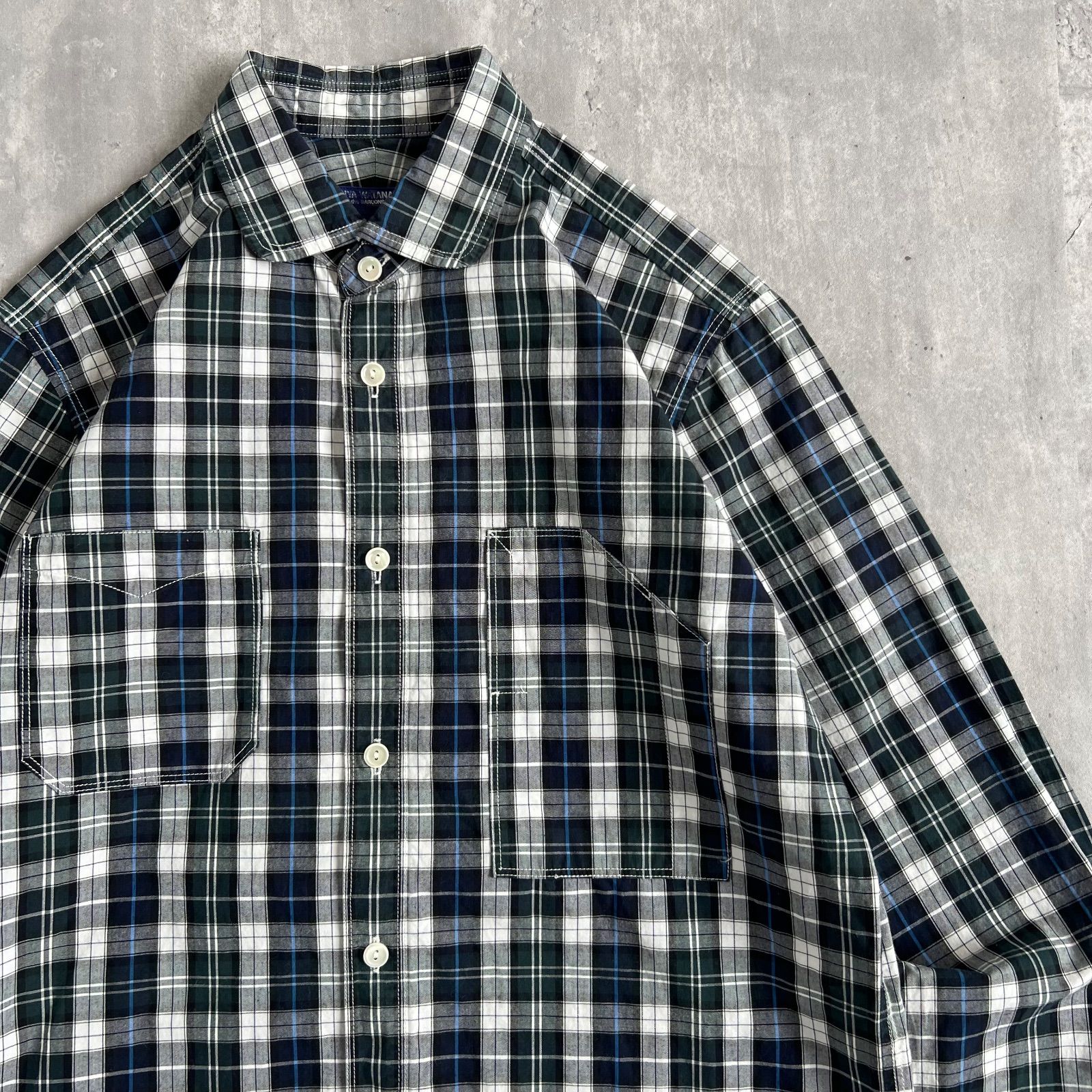 希少 ジュンヤワタナベ コムデギャルソン パッチワーク シャツ archive JUNYA WATANABE COMME des GARCONS MAN綿ストライプ×多素材パッチ