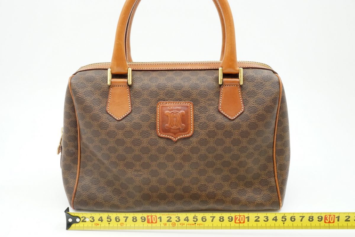 セリーヌ ヴィンテージ マカダム ハンドバッグ トート トリオンフロゴ