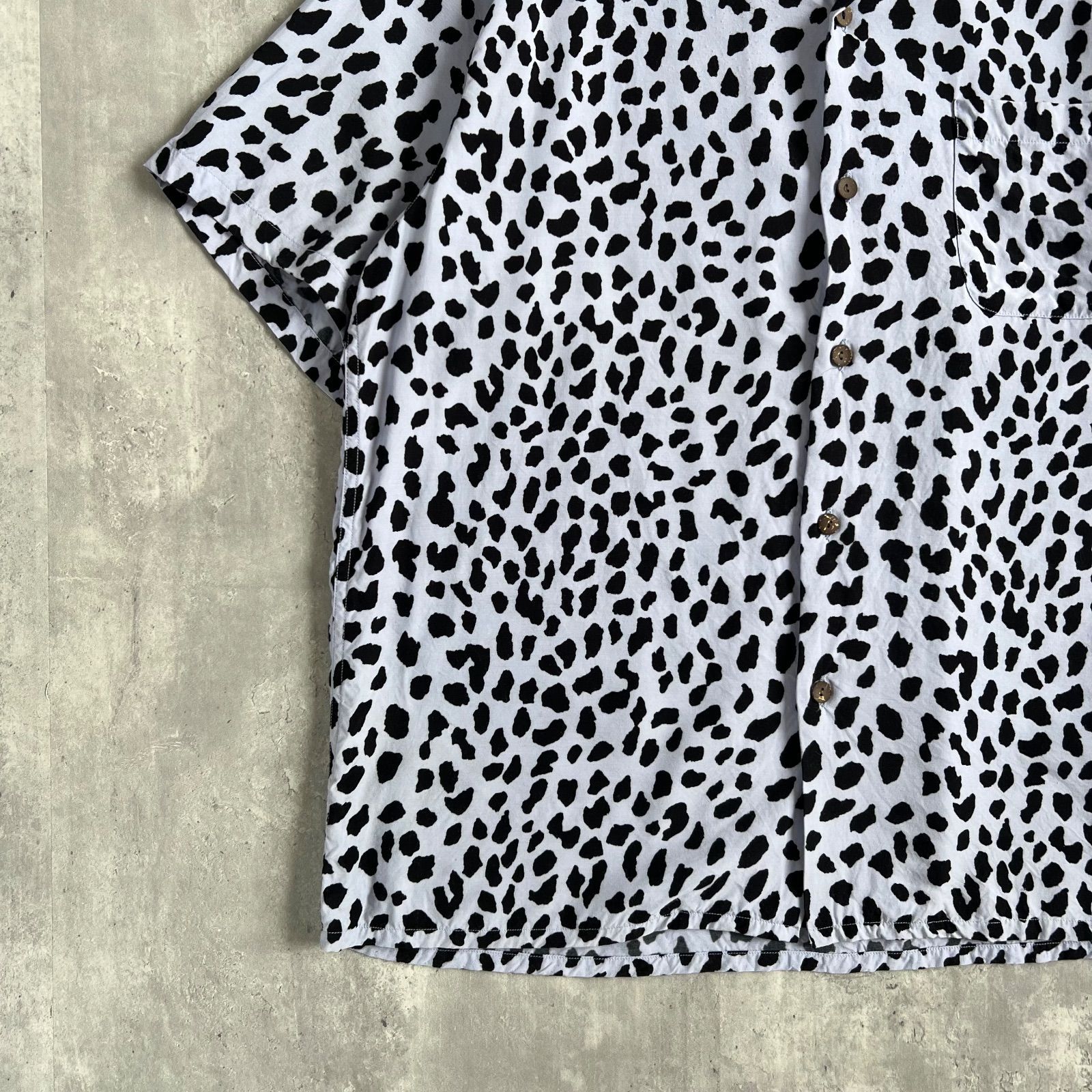 WACKO MARIA レオパード　レーヨン　半袖　アロハシャツ　美品　正規品 WACKO MARIA/LEOPARD HAWAIIAN SHIRT（WHITE）［レオパードハワイアン