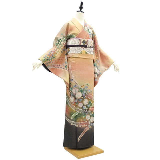 中古】 訪問着 着物 フォーマル リサイクル 正絹 袷 作家物 辻が花