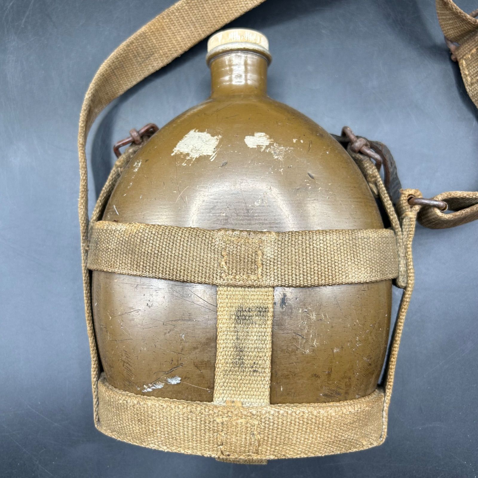 ①日本陸軍 水筒 昭和レトロ 当時物 ミリタリー 日本軍 軍用水筒 兵用