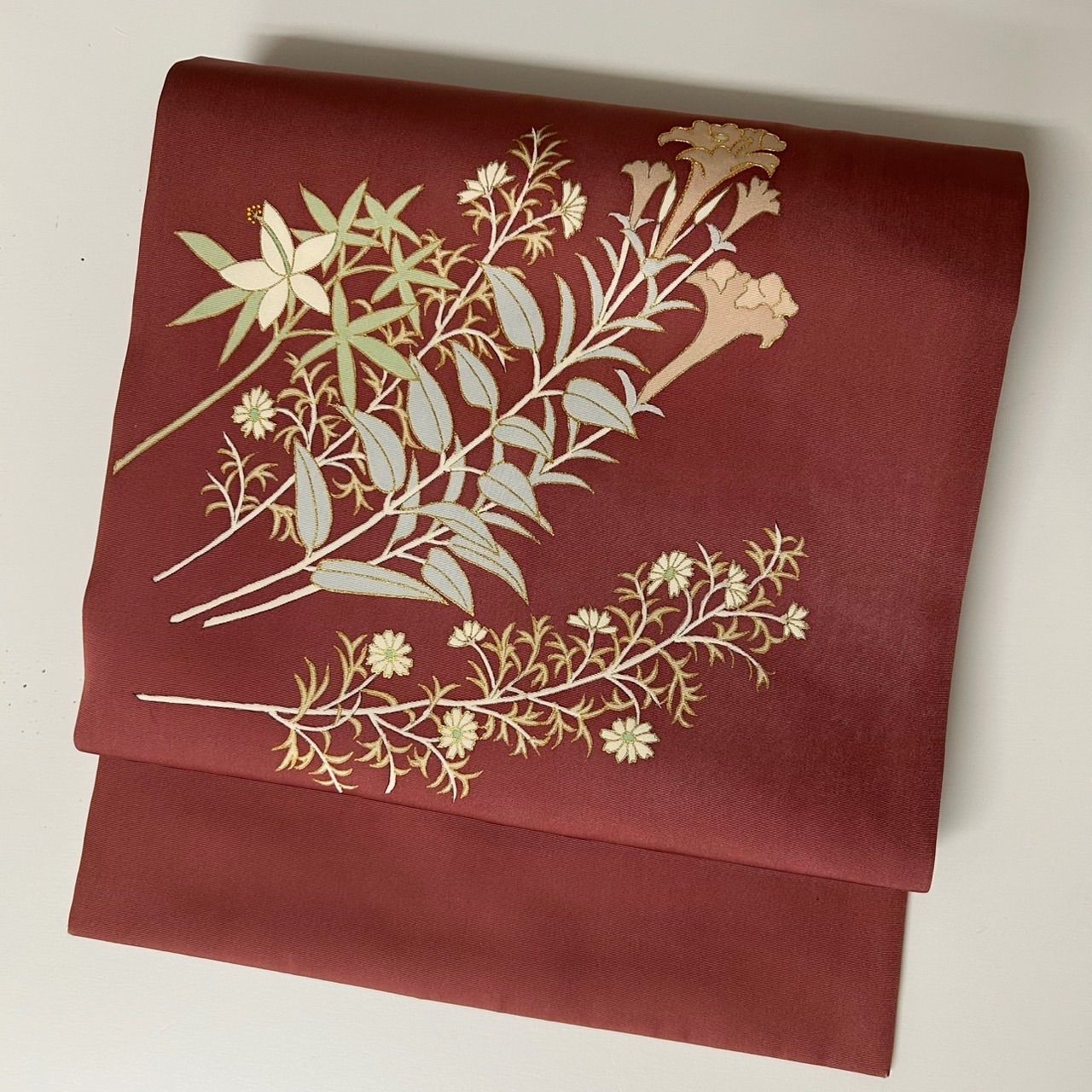 名古屋帯 正絹 塩瀬 上品な染めの花 九寸 MA-1195 - メルカリ