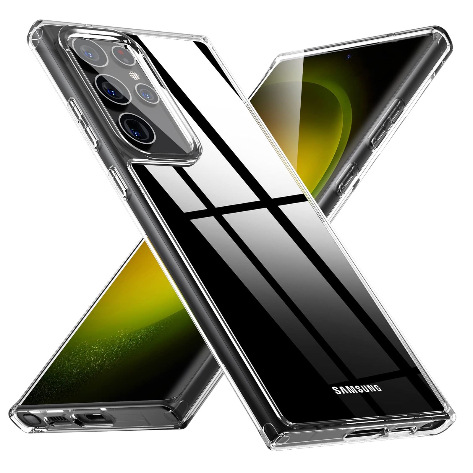 NALLOT Samsung Galaxy S23 Ultra用 ケース クリア、[黄ばみなし][ミリタリーグレードの落下保護]、Samsung Galaxy S23 Ultra 5G 6.7インチ用透明耐衝撃バンパー電話ケース (クリア) 