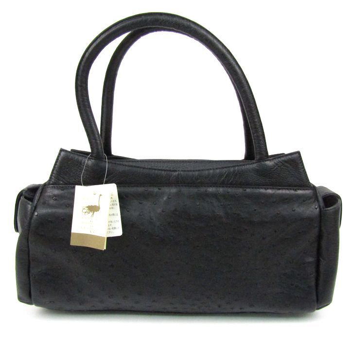 未使用品　オーストリッチレザー 黒 　本革　ハンドバッグ オーストリッチ レザー 本革 ハンドバッグ ショルダーバッグ 2way 未