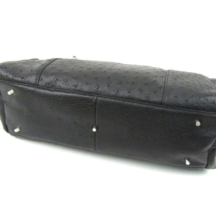 オーストリッチ レザー 本革 ハンドバッグ ショルダーバッグ 2way 未