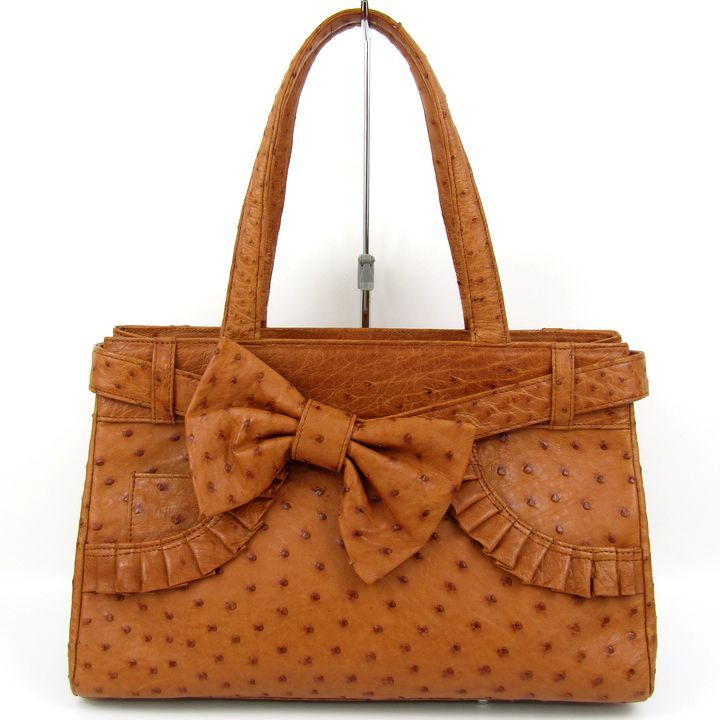 ☆定価約50万☆【JRA本物】高級 オーストリッチ本革キャリーバッグ キャメル ☆定価約50万☆【JRA本物】高級 オーストリッチ本革キャリーバッグ