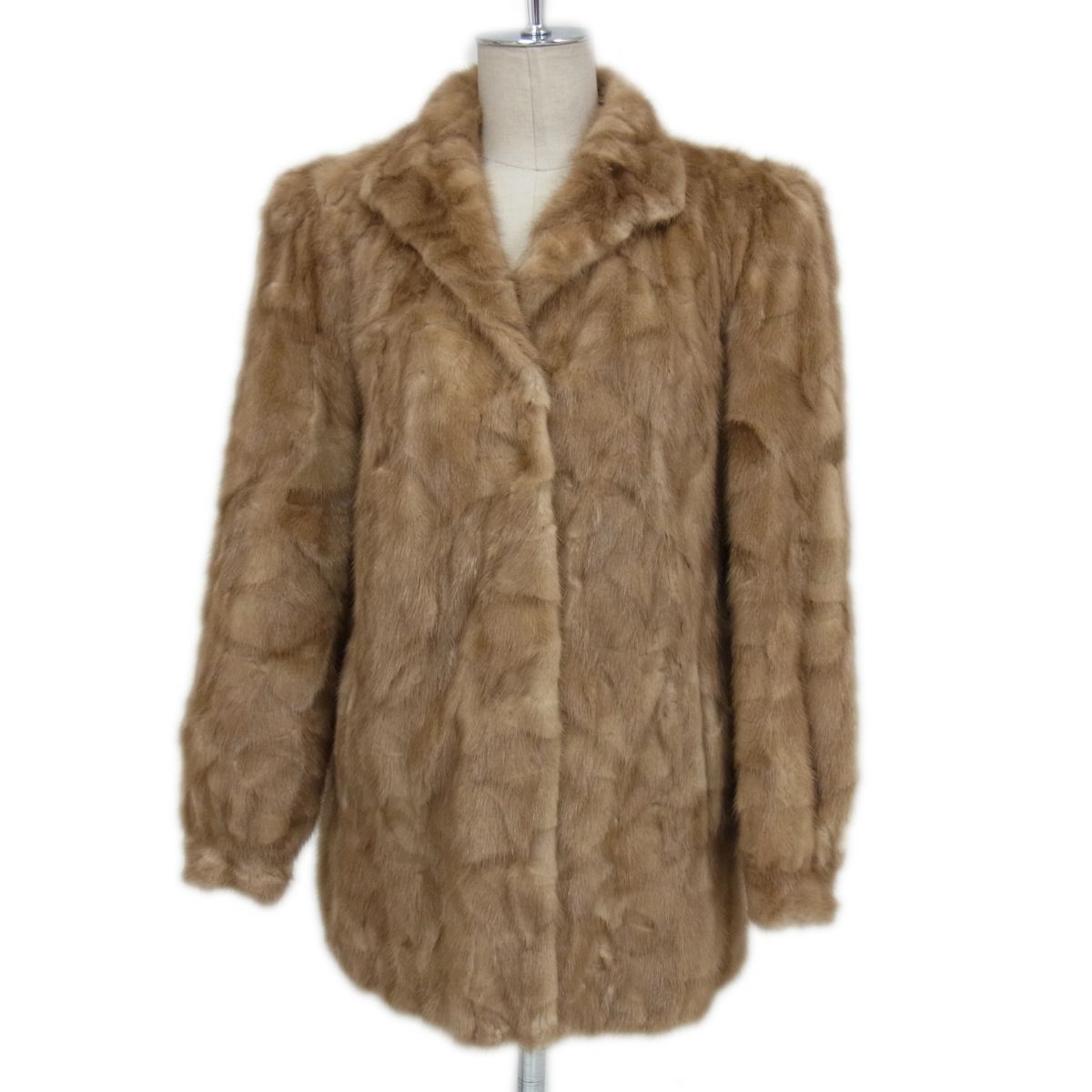 美品 高級本毛皮◇MINK FUR ミンクコート ブラウン シェブロン 美品 高級本毛皮◇MINK FUR ミンクコート ブラウン シェブロン