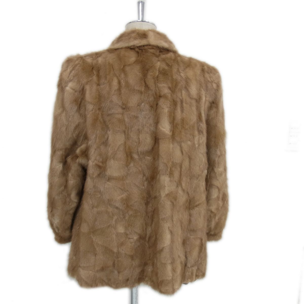 美品 高級本毛皮◇MINK FUR ミンクコート ブラウン シェブロンカット 
