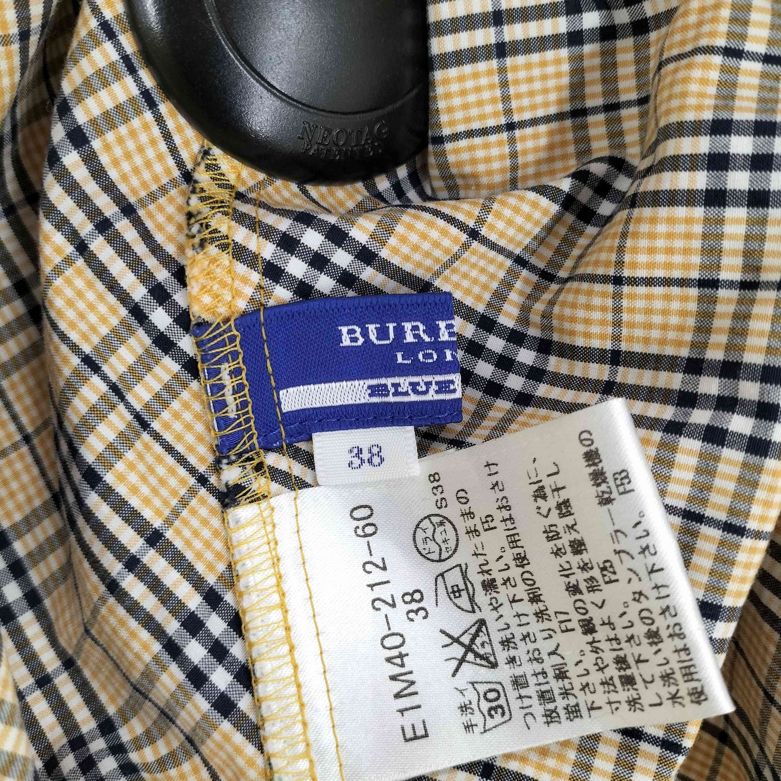 バーバリーブルーレーベル BURBERRY BLUE LABEL ホース刺繍チェック柄S