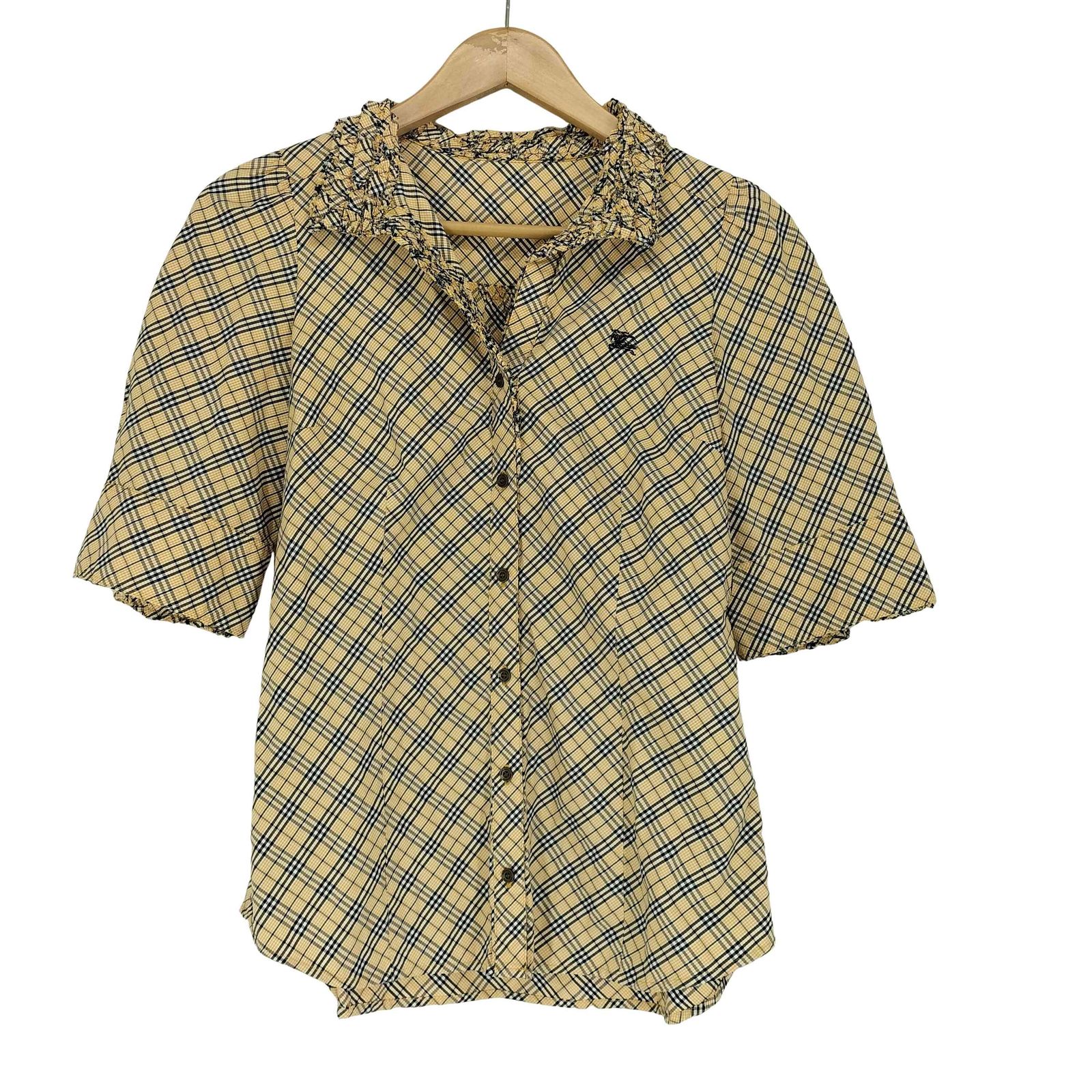 バーバリーブルーレーベル ワンピース ホース刺繍 チェック ボックス