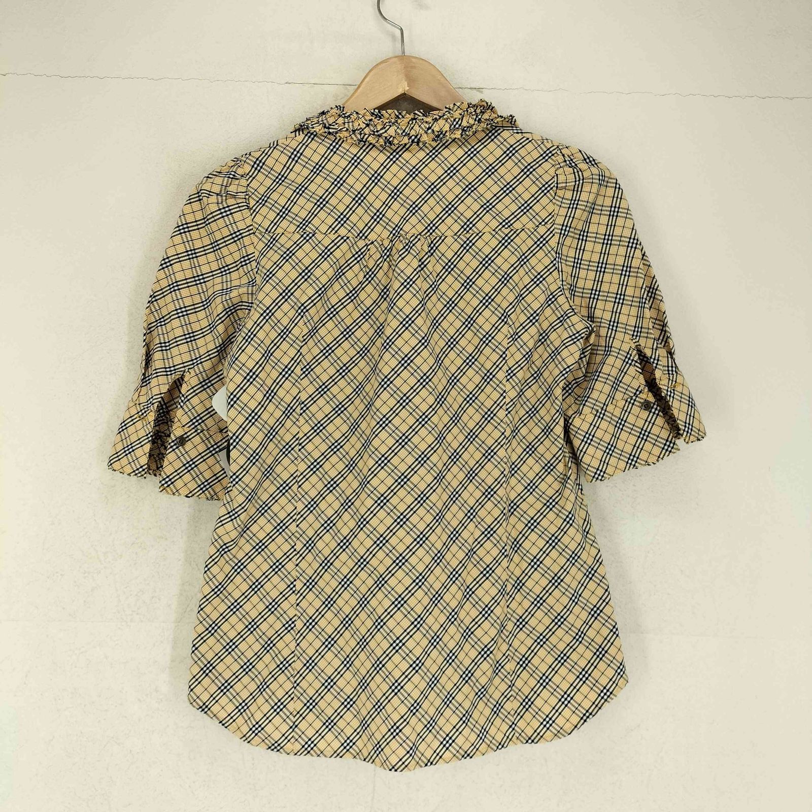 バーバリーブルーレーベル BURBERRY BLUE LABEL ホース刺繍チェック柄S