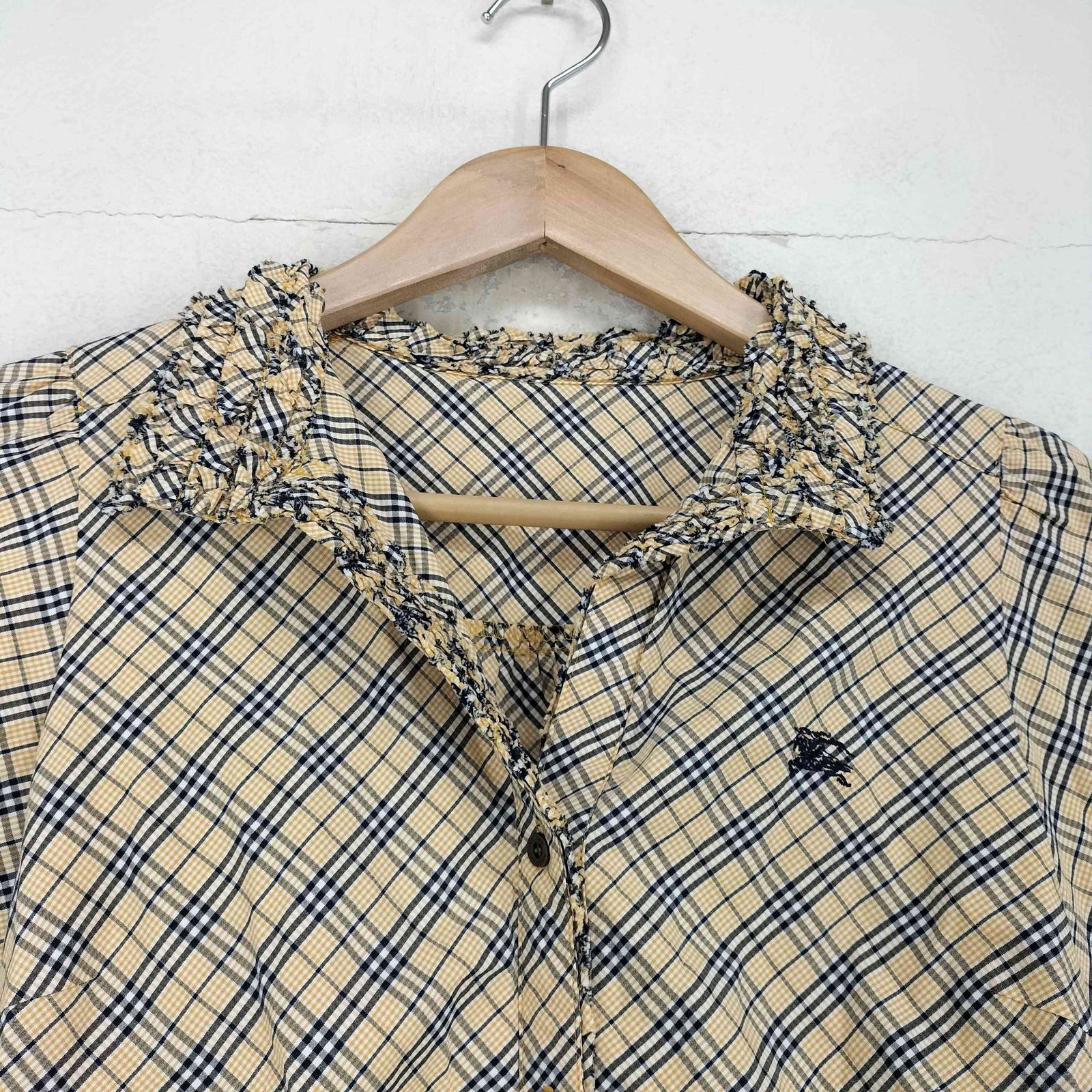 バーバリーブルーレーベル ワンピース ホース刺繍 チェック ボックス