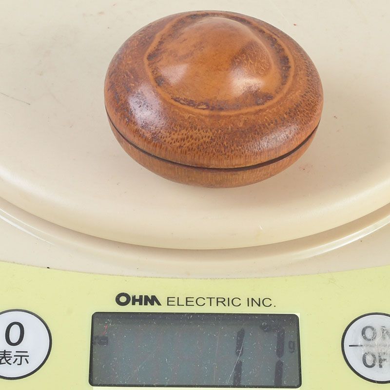 茶道具 篁秋作 竹根 内金溜 香合 共箱 C 5210 茶道具 篁秋作 竹根 内金