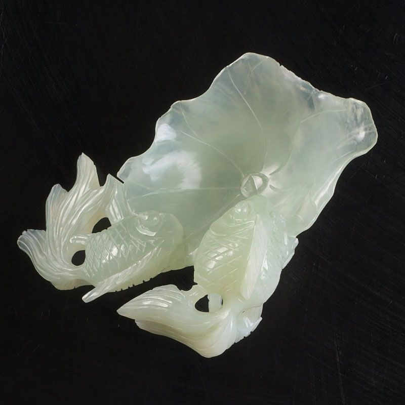中国 玉石岫玉彫刻 双魚彫 水孟 筆洗 C S354 - メルカリ