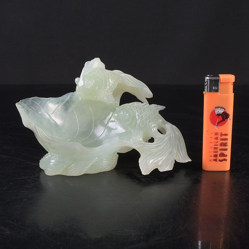 中国　玉石彫刻　水孟　筆洗　唐木台付　V　R7527 中国 玉石彫刻 水孟 筆洗 唐木台付 V R7527 中国 玉石彫刻 水孟