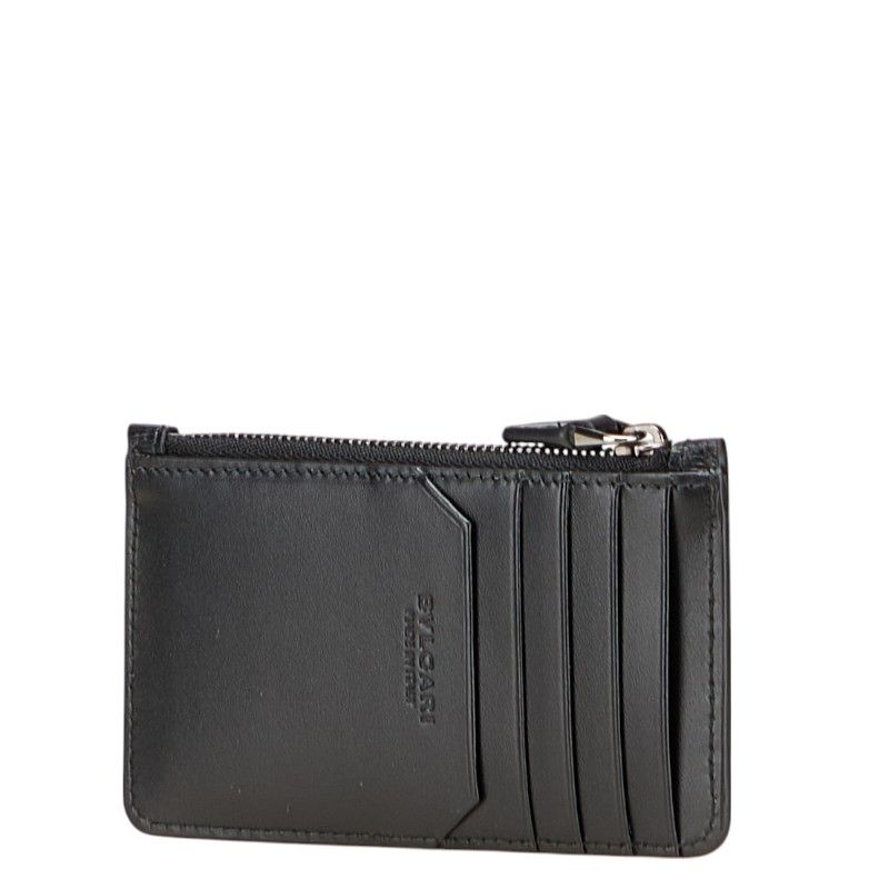 ブルガリ フラグメントケース コインケース ブラック レザー メンズ BVLGARI【1-0216421】