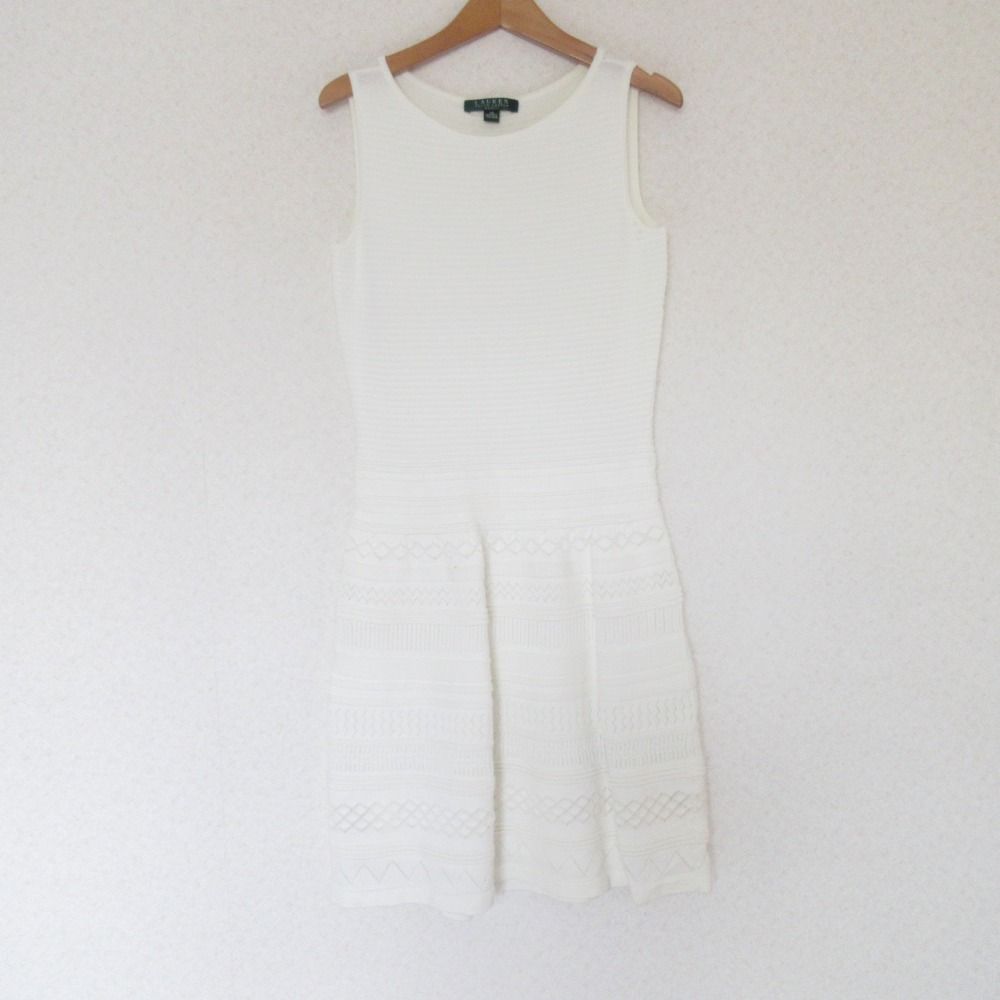 POLO RALPH LAUREN オフホワイト　　ニットワンピース XS ポロラルフローレン] POLO ケーブルニット ワンピース ☆送料込 (POLO