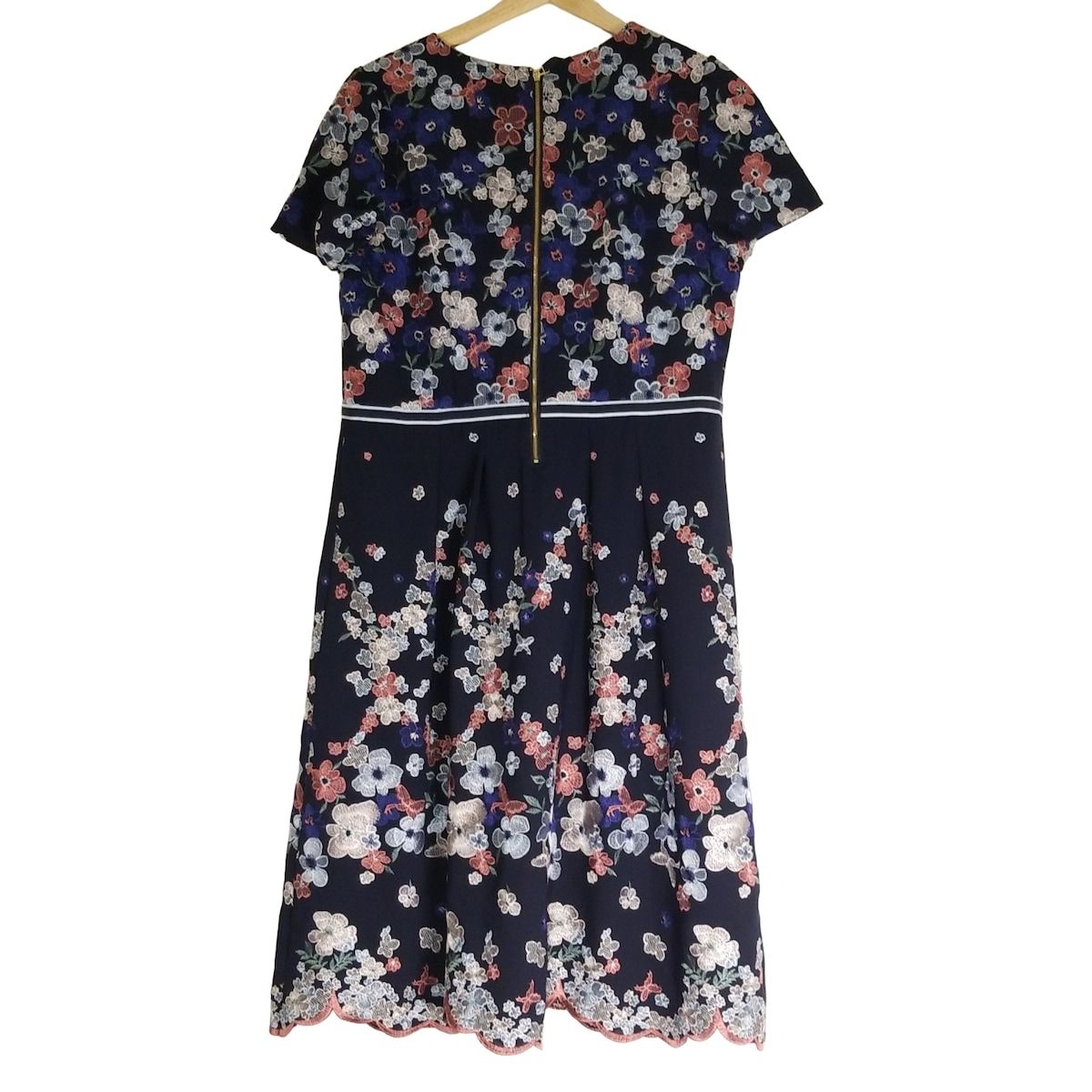 ローズティアラ　46 半袖ワンピース　ネイビーカラー Rose Tiara(ローズティアラ) ワンピース サイズ42 L レディース美品
