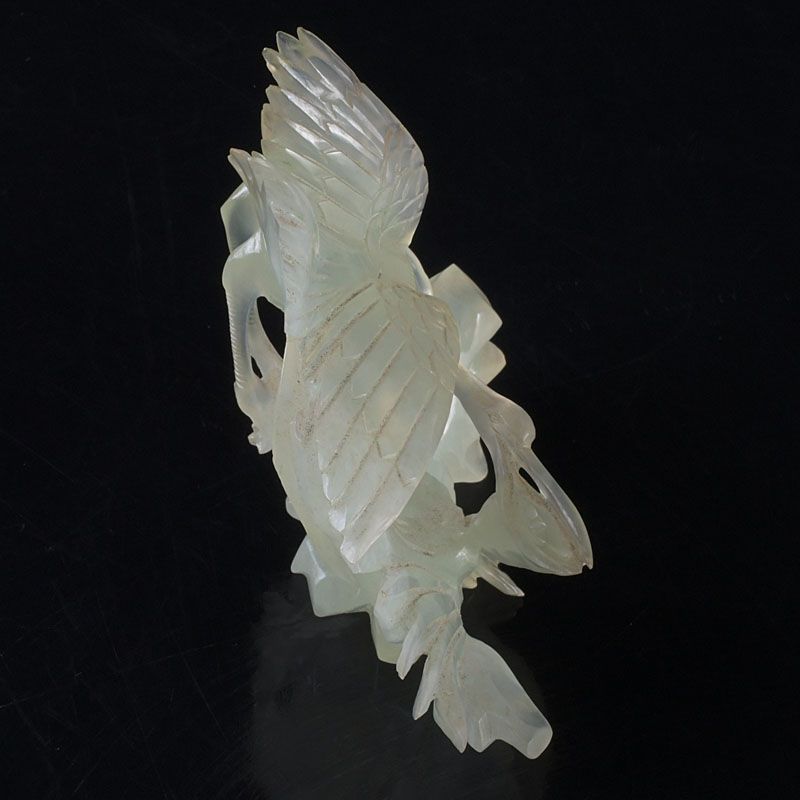 中国 玉石岫玉彫刻 鳥魚刻 置物 C S355 - メルカリ