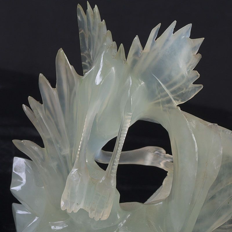 中国 玉石岫玉彫刻 鳥魚刻 置物 C S355 - メルカリ