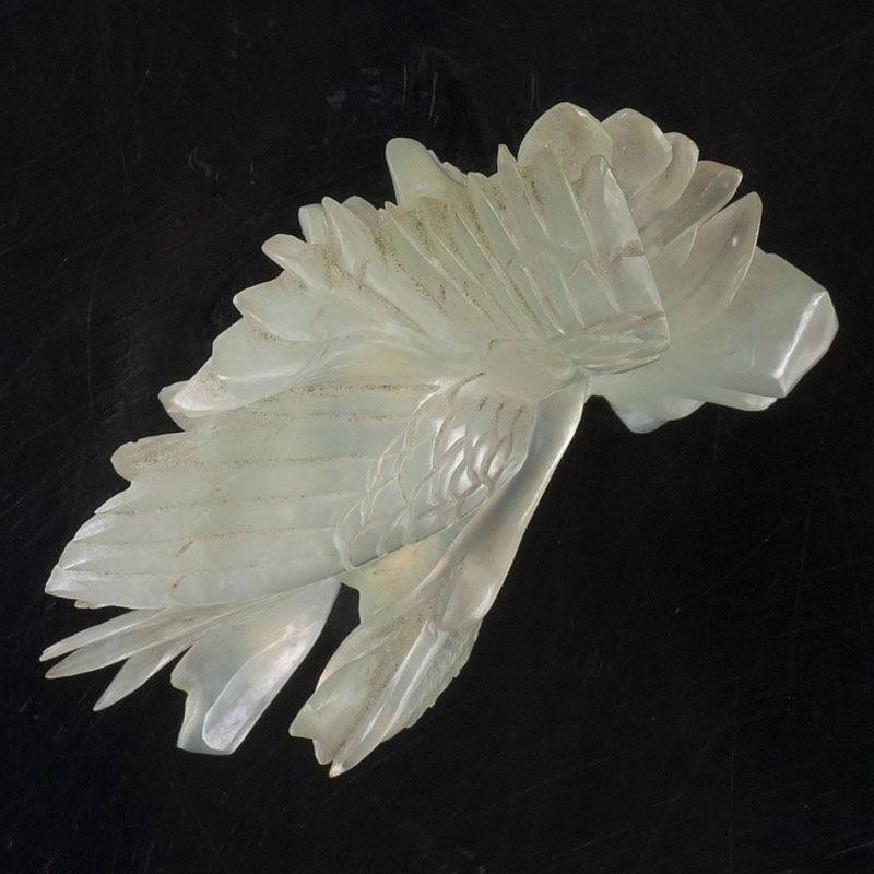 中国 玉石岫玉彫刻 鳥魚刻 置物 C S355 - メルカリ