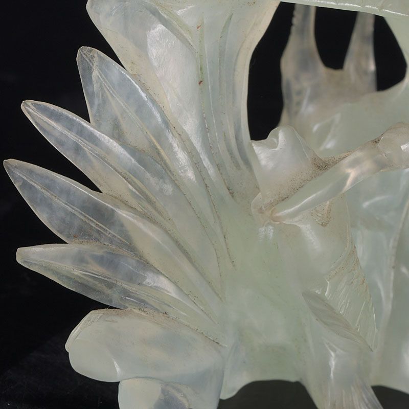 中国 玉石岫玉彫刻 鳥魚刻 置物 C S355 - メルカリ