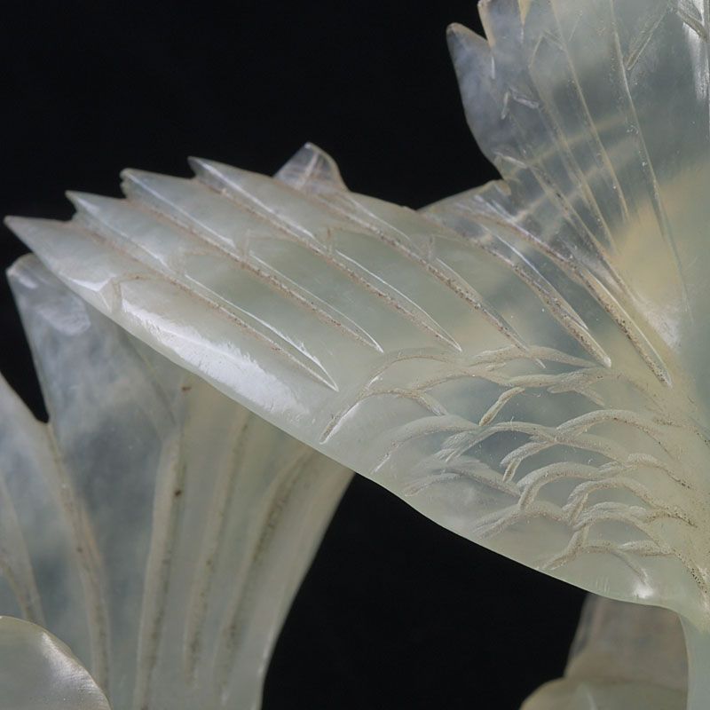 中国 玉石岫玉彫刻 鳥魚刻 置物 C S355 - メルカリ