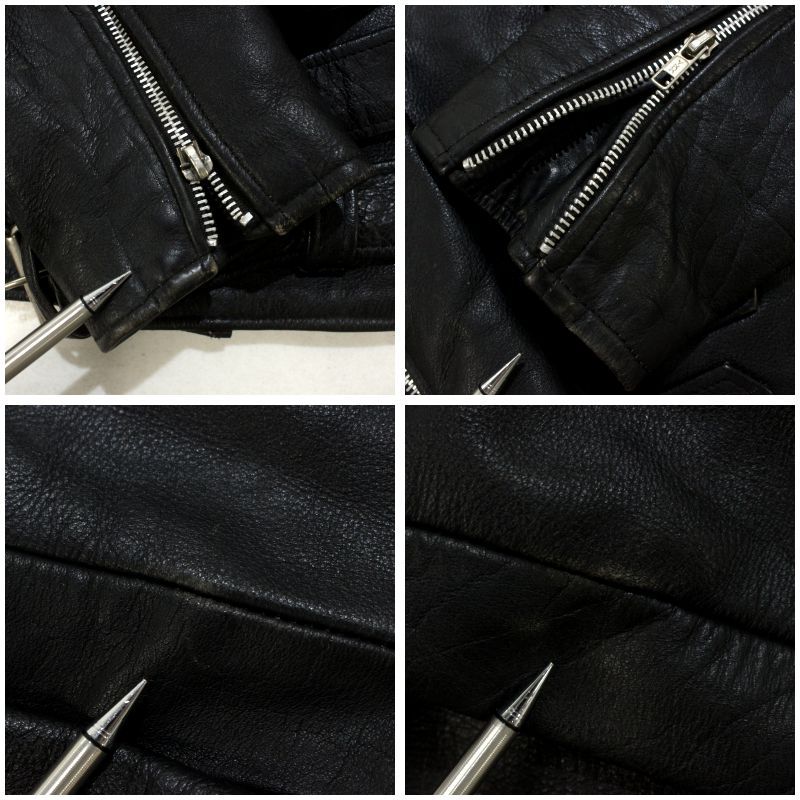 80s vintage ブラック ダブルライダースジャケット メンズ XL~サイズ 80s vintage ブラック ダブルライダースジャケット メンズ XL~サイズ